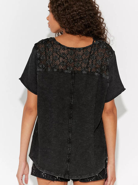 Free People Heirloom Henley - Black