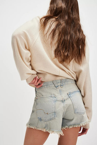 Free People Now Or Never Denim Shorts- Well Worn