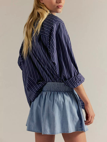 Free People Paradise Found Denim Skort - Capri Blue