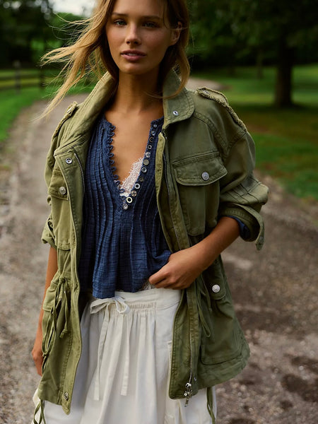 Free People Marlow Surplus Jacket - Olivine