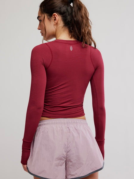 Free People Tempo Ruched Long Sleeve - Brick