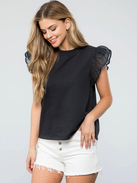 Puff Sleeve French Terry Top