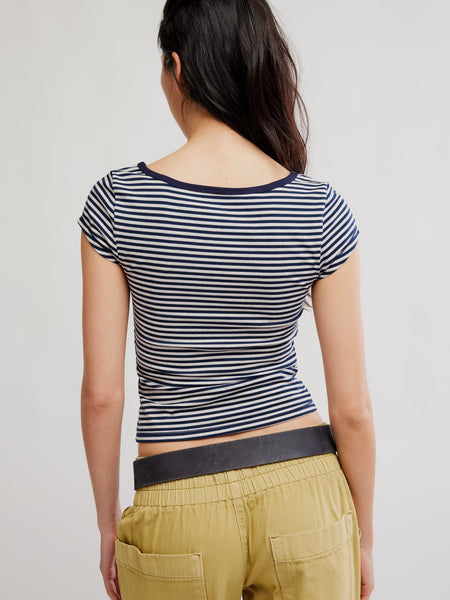 Free People Morning Pages Henley - Navy Combo
