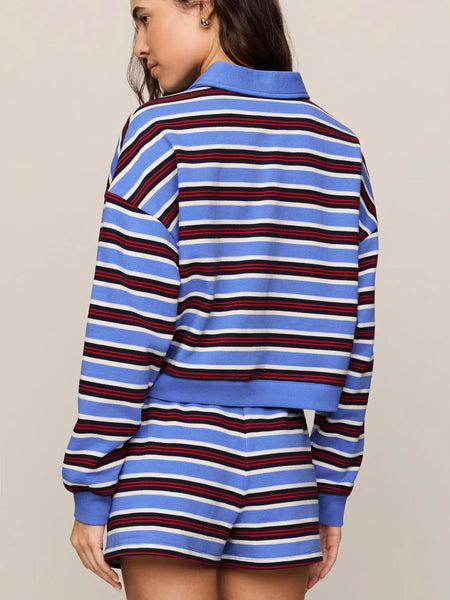 ZSupply Lowkey Stripe Henley Top - Bay Blue