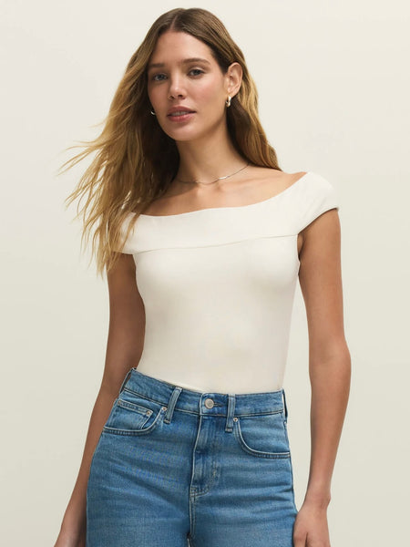 ZSupply Second Skin Off Shoulder Top - Cloud