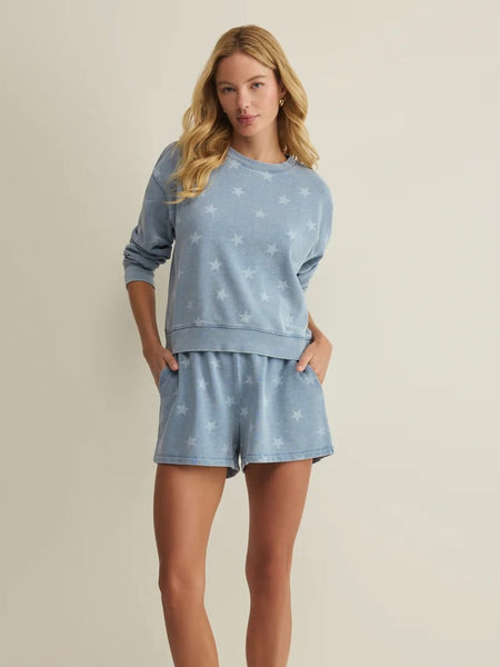 ZSupply Written Stars Sweatshirt- Ocean Air Indigo