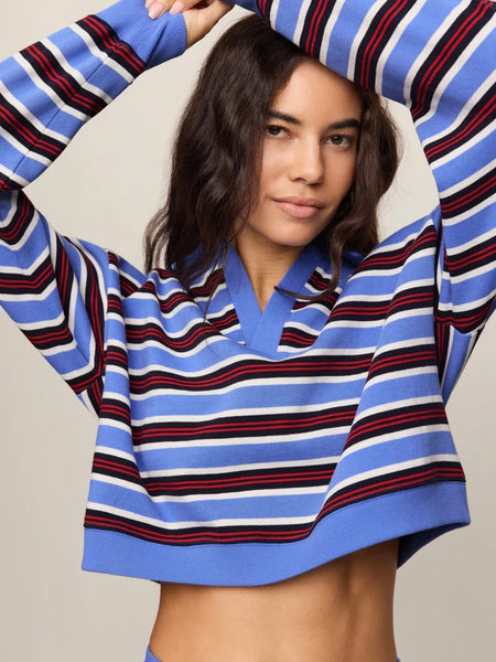 ZSupply Lowkey Stripe Henley Top - Bay Blue