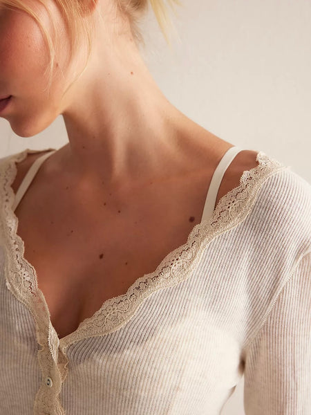 Free People Big Love Rib Cardi - Oatmeal