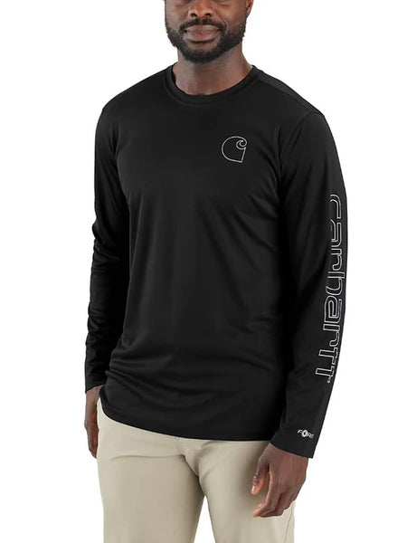 Carhartt Men's Force Sun Defender Lightweight Long-Sleeve Logo Graphic T-Shirt - ALL colors