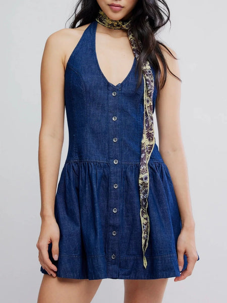 Free People Clean Break Mini Dress- Night Wash