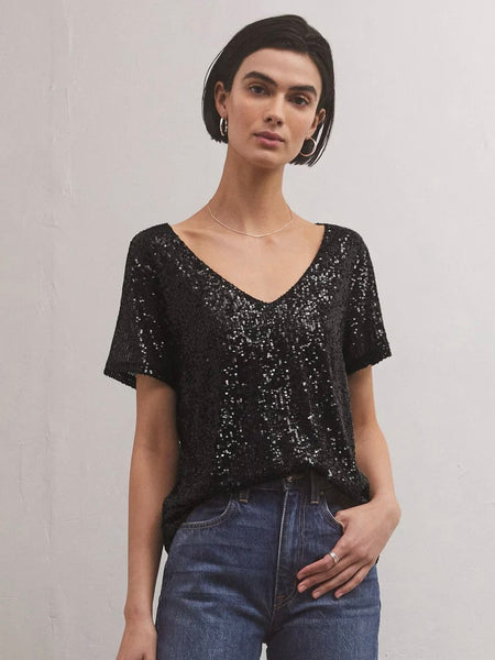 ZSupply Marbella Sequin Top - Black