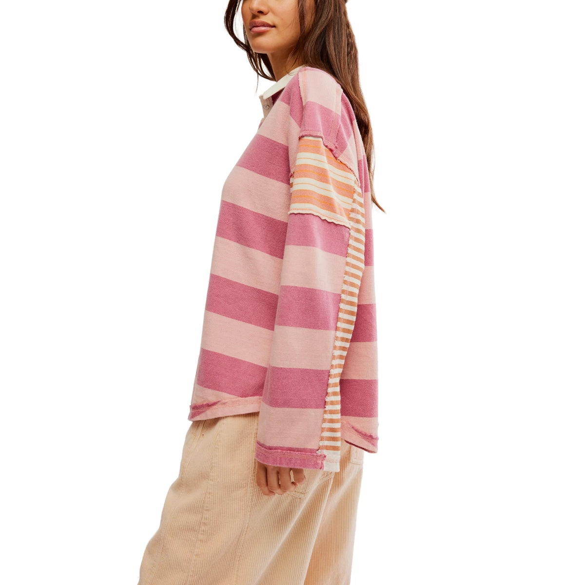 Free People Aster Stripe Tee- Farm Combo