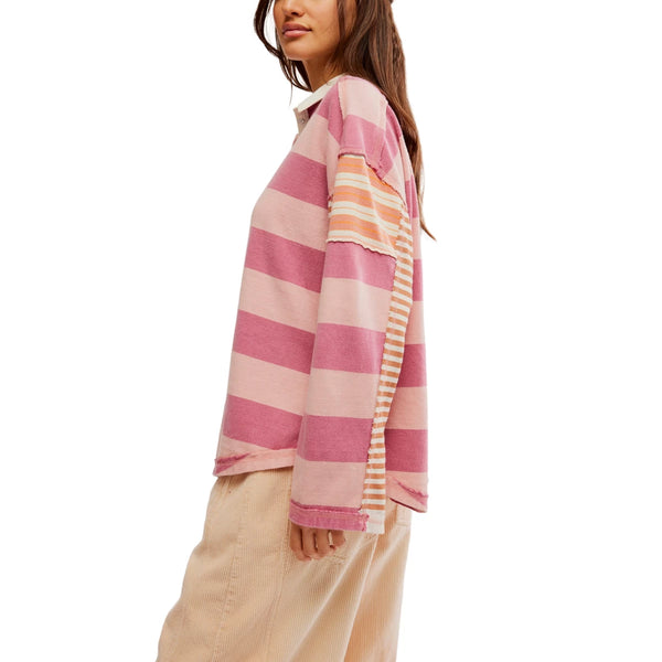 Free People Aster Stripe Tee- Farm Combo