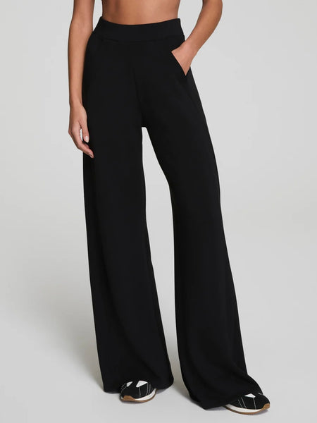 SPANX Wide Leg Track Pant - Black