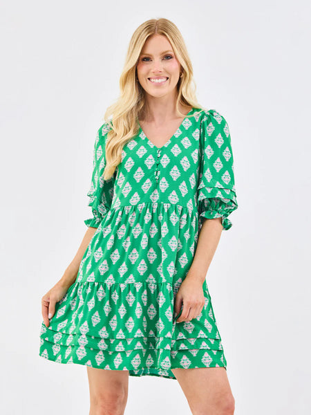 Raya Dress- Early Riser Green