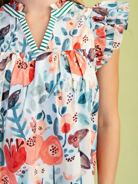 Floral Print Ruffled Mini Dress