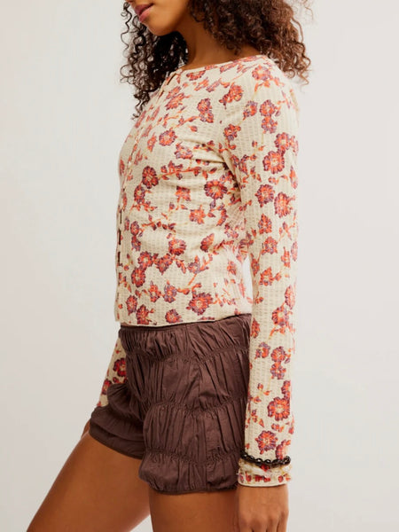 Free People Tilly Long Sleeve Cardi - Tea Combo