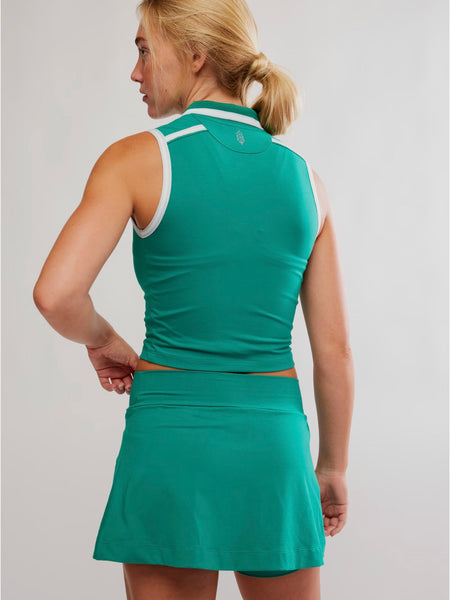 Free People Forehand Polo - Green Glow