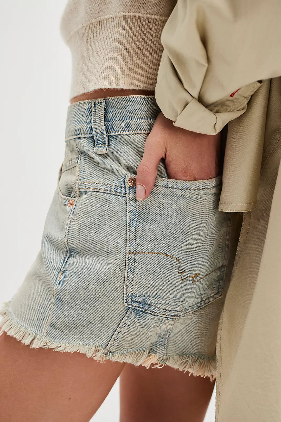 Free People Now Or Never Denim Shorts- Well Worn