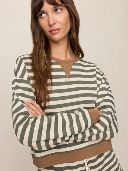 ZSupply Lowkey Stripe Sweatshirt - Monstera