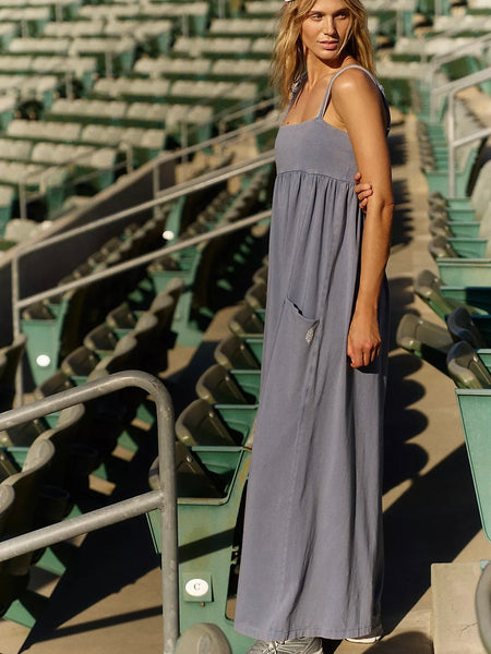 Free People Hot Shot Strappy Onesie - Blue Ash