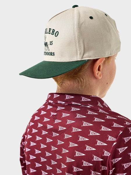 Burlebo Youth Performance Polo - Howdy Pennants - Maroon