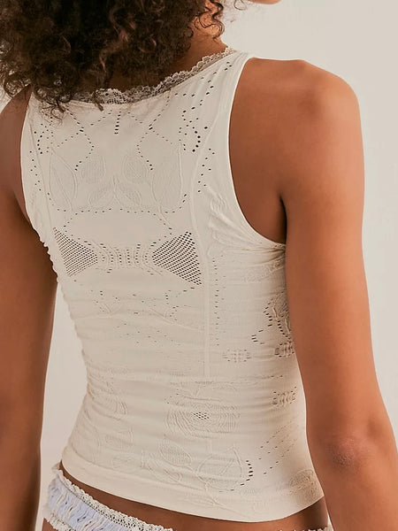 Free People Flirty Flutters Tank - Clean Ivory