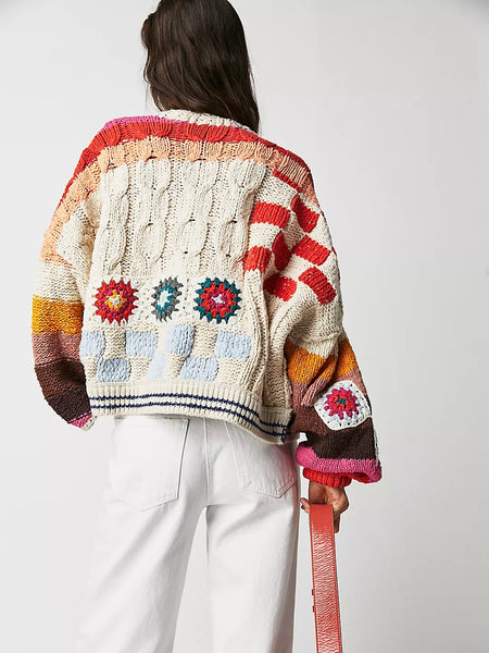 Free People Clear Skies Cardi - Cream Combo
