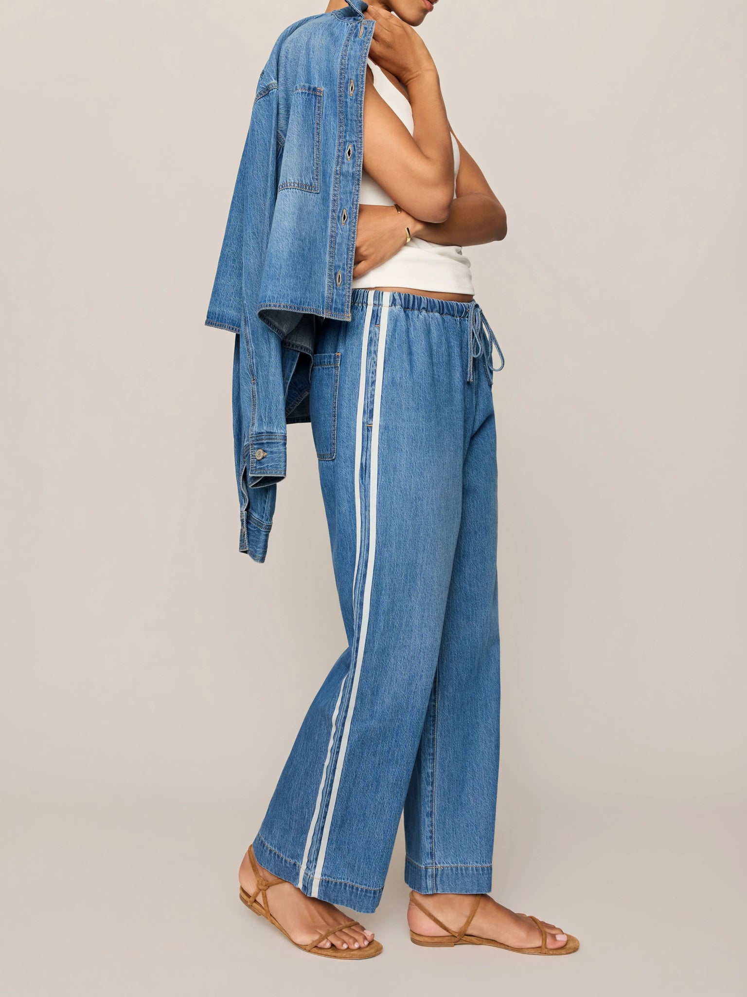 SAPEur A0021-176■DENIM TRACK PANTS■インディゴ ZSupply The Sidelines Denim Track Pant - Dreamstate – Davis