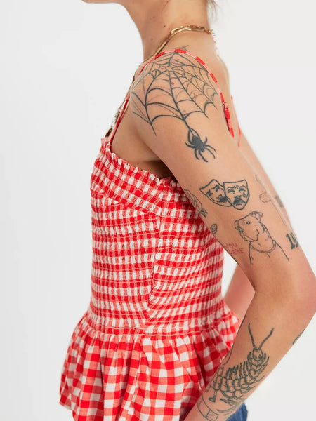 Free People Sundance Tank - Red Gingham