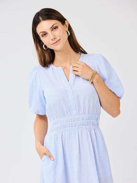 Ivy Dress- Blue & White Seersucker