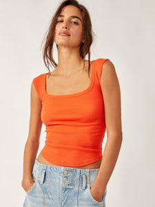 Free People Hummingbird Tank- Mandarin