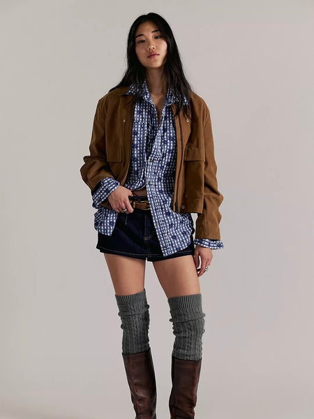 Free People Flower Shirt - Navy Combo