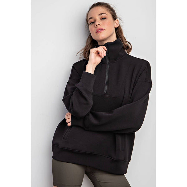 Scuba Quarter Zip Funnel Neck Pullover - All