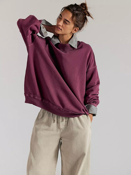 Free People Palm Springs Pullover - Damson