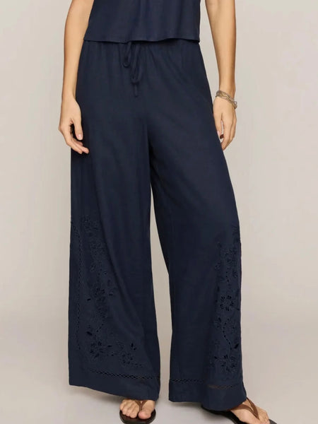 ZSupply Sid Embroidered Woven Pants - Eclipse