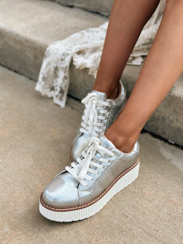 Marcell Flatform Sneaker- Silver