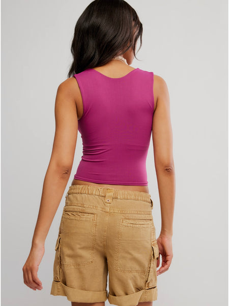 Free People Clean Lines Muscle Cami - Dreamy Mulberry
