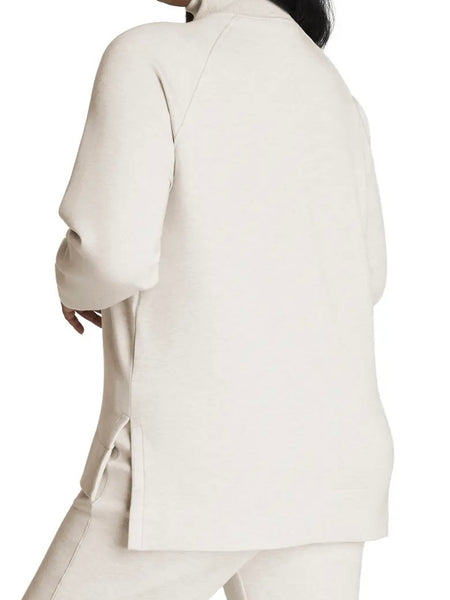 SPANX AirEssential Brushed Half Zip - Heather Cream