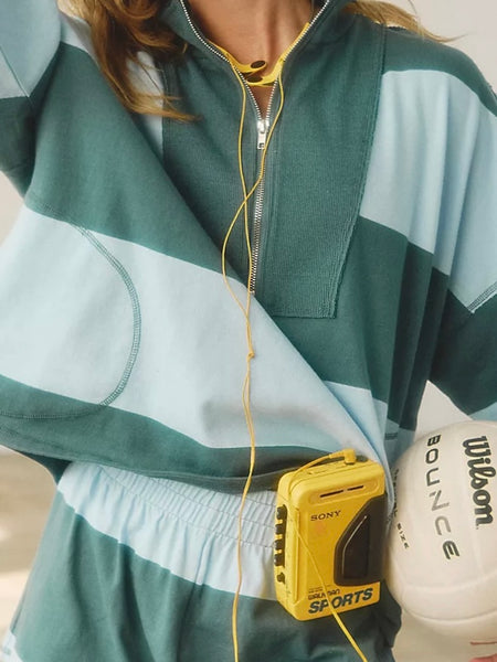 Free People Retro Rugby Set - Heritage Green Combo