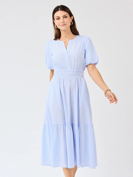 Ivy Dress- Blue & White Seersucker