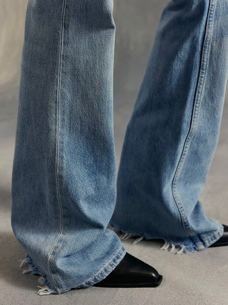 Free People West Coast Relaxed Flare Jeans - Dodger