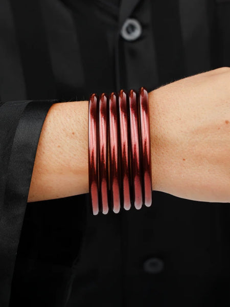 Budha Girl All Weather Bangles - Merlot