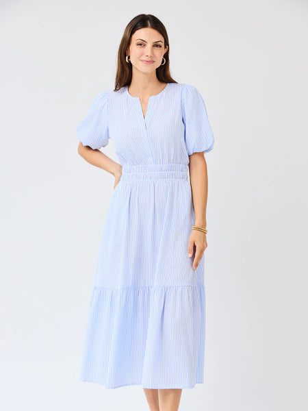 Ivy Dress- Blue & White Seersucker