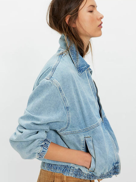 Free People Birdie Denim Jacket - Mockingbird
