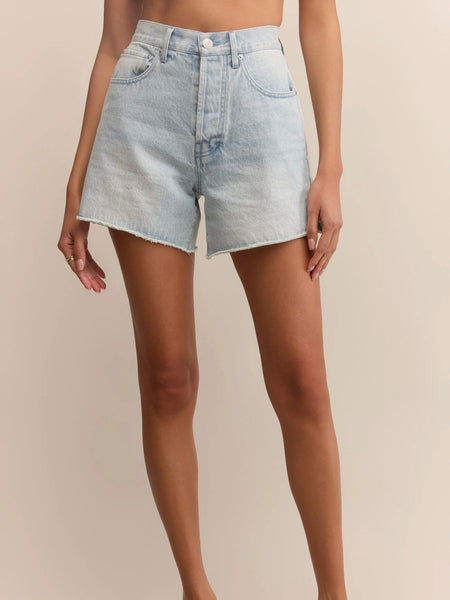 ZSupply Everyday High Rise Denim Shorts - Faded Indigo