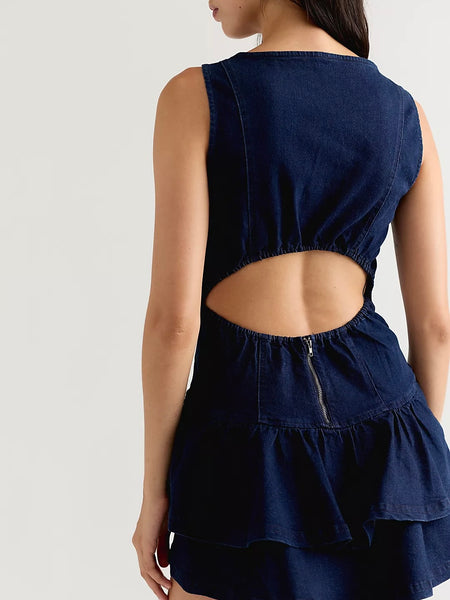 Free People Slow Burn Denim Dress - Ultramarina Wash