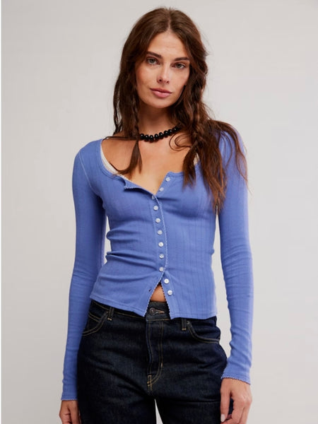 Free People End Game Pointelle Long Sleeve - Peri