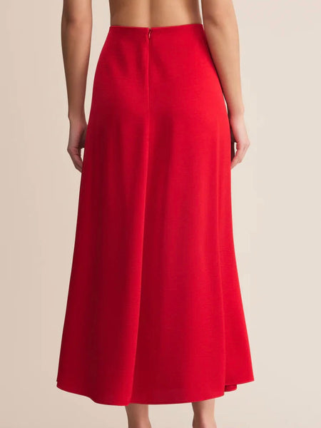 ZSupply Northpointe Satin Midi Skirt - Festive Red