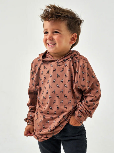 Burlebo Youth Performance Hoodie - Whitetail Deer - Brown